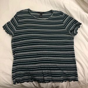 Green striped shirt!